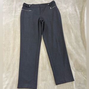 Calvin‎ Klein Stylish Gray Pants with Zipper Accents